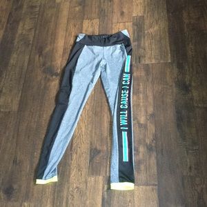 Grey and black leggings